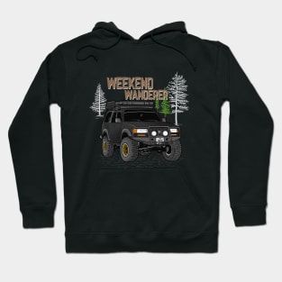 Toyota Land Cruiser Weekend Wanderer - Black Toyota Land Cruiser for Outdoor Enthusiasts Hoodie